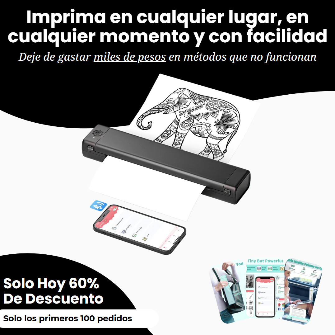 Impresora Térmica MK500 | Imprime en cualquier lugar sin complicaciones