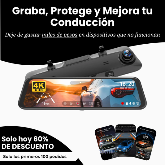 WolfBox G900™ | El Espejo Retrovisor Inteligente con Cámara Dual